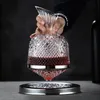 Carafe en verre de cristal de haute qualité, gobelet rotatif à 360 degrés, distributeur de 1500ml, bouteille de champagne, whisky, bouteille de vin, cadeau, bar, décoration de verrerie 240122