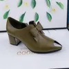 Sapatos de vestido plataforma saltos mulheres 2024 primavera outono bombas femininas confortáveis salto robusto escritório de alta qualidade senhoras couro