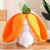 Plush Dolls 18/25cm Creative Funny Doll Carrot Rabbit Plush Toy Stuffed Soft Bunny Hiding in Strawberry Bag Toys for Kids Birthday Gift