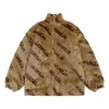 Casaco de pele designer casaco para mulheres inverno engrossado quente bordado carta impressão biblioteca tecnologia gola lã cashmere casaco tamanho M-2XL