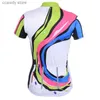 T-shirt da uomo Camicie da ciclismo Top 2023 Donna colorata estiva TOP Maglia da bici Camicia Indossare Maglie da bicicletta a maniche corte Sport Mtb Abbigliamento da esterno 2XS-5XLH24122