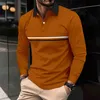 Polo estiva business casual con cerniera Polo a righe stampate da uomo abbigliamento ampio casual street top T-shirt da uomo Camicia da golf S-3XL