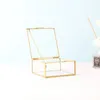 Visa retro transparent förvaringslåda godis smycken kristall ädellåda örhängen glas smycken lådan smycken förvaring rack skrivbord behållare