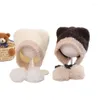 Berets bonito pelúcia orelha proteção chapéu de malha para crianças outono inverno bebê calor cabeça cobre bola de cabelo meninos meninas lã