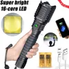 Zaklampen LED XHP160 MEEST KRACHTIGE ZAKLAARD 16-CORE USB TORCH ZOOOBABLE 26650 Zelfverdediging Handlamp XHP90 Tactische jacht Torch 240122