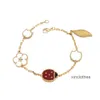 Designer Van Clover Jewelrys Vierblättriges Kleeblatt-Armband Clef Cleef Armbänder Armreif New Seven Star Ladybug Five Flower Damen High Edition Fashion Light Lux