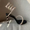 Designer Caovilla Margot utsmyckade mocka sandaler Snake Strass Stiletto klackar Kvinnors höga häl lyxiga fotledsaven