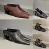 Chaussures de créateurs mode Femmes Madison Marfa mules River en cuir glacé luxe Kitten et Khaite Sandales à talons hauts Taille 35-40 Madison cuir appliqué