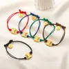 Luxuriöse Designer-Charm-Armbänder aus rotem Seil für Damen, Armband aus Edelstahl, Gold-Hardware, Handseil, schwarz, braun, blau, grün, Farbe, Doppel-T-Buchstabe, gestempelt, Schmuck, Geschenk