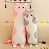 Peluche lungo gatto di grandi dimensioni simpatico animaletto gatto peluche ufficio pausa pisolino cuscino per dormire cuscino farcito bambola regalo per bambini 240118