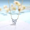 Sets Kuololit 2CT Kissen Moissanit Halsketten für Frauen 925 Sliver Sterling Heart Birne Asscher Anhänger mit Kette für Weihnachtsgeschenk