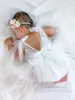 INS été bébé filles dentelle tulle robe barboteuse enfant en bas âge enfants gaze arcs jarretelles combinaisons nouveau-né enfant 100 jours photo prenant des vêtements Z6837