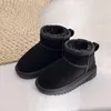 Bottes Mode Enfants Garçons Filles Neige Peluche Chaud Bébé Enfant Hiver Épais Chaussures Solides