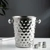 Fashionable and creative ice bucket Stainless steel golden hammer pattern red wine champagne barrel 240122