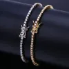 Bracelet de Tennis plaqué or pour hommes et femmes, Bracelets Hip-hop de 2.5mm