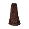 Röcke Pailletten Weibliche Sexy Maxi Rock Herbst Mode Glitter Hohe Taille Lose Elegante Club Lange Sparkle Frauen Elastische