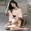 Dames nachtkleding Dames nachthemden Gebreid katoenen nachtkleding Grote maat S-5XL Slaapjurk Nachtjapon Gestreepte slaapshirts Nachtkleding Damesjurk HomeC24319