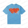 Herren-T-Shirts, hochwertige Schaumstoff-Flammen-Blumen-Baumwolle, Rundhals-Kurzarm-T-Shirt, Sommer, lässig, locker, Herren- und Damen-Vintage-Kleidung T240122