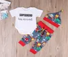 Vestiti del neonato 2020 Primavera Autunno Set di abbigliamento per bambini T-shirt a maniche corte Pagliaccetto Pantaloni 3 pezzi Vestito per ragazzi in cotone Ragazzo per bambini3581652