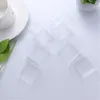 Set di stoviglie 20 pezzi Tazze da dessert Ciotole quadrate trasparenti con coperchi Antipasto Parfait riutilizzabile per la festa di compleanno di nozze