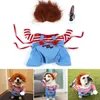 Köpek giyim cadılar bayramı evcil kostüm ürkütücü bebek cosplay seti köpekler için kedi kıyafeti chucky kostümler komik kıyafetler parti