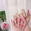 Clañas falsas Manicure portátil French Falso impermeable Falta Valentín Día de San Valentín Presiona en consejos de uñas Mujeres