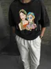 T-shirt das mulheres Hirsionsan ácido lavado camiseta mulheres vintage algodão t-shirts streetwear macio mineral tees menina solta marca de luxo tops y2k t240122