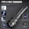 Flashlights Built-in Battery Flash Light Emergency Spotlights 4km 10000LM 800W Most Powerful Led Flashlights Tactical 15000mah 240122