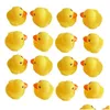 Bath Tools Accessories 3.5Cm Baby Water Duck Toy Sounds Mini Yellow Rubber Ducks Small-Duck Children Swiming Beach Gifts Toys Drop Del Dhne4