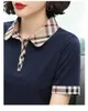 قميص بولو للسيدات القصيرة الأكمام تي شيرت Woan Lapel Top Summer 2023 Wome Wear Wear Shirt Polo Shirt