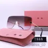 المصمم موي موي النظارات الشمسية دورة فاخرة أزياء رياضة استقطاب MIUI MIUI Sunglass Mens Womans Summer Vintage Driving Beach Orange Rimless Square Sun Glasses