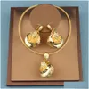 Set di gioielli Dubai Colore oro per le donne Regali nuziali africani Collana Orecchini Gioielli 221119 Consegna a domicilio Dhlid