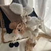 Calzini da donna Lolita alti al ginocchio giapponese autunno inverno calze di peluche a righe verticali collant carini polpaccio di lana di pelliccia di agnello Kawaii