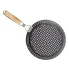 Pans Round Multifunctional Seafood Kitchen Tool Picnic Outdoor Camping Portable BBQ Frying Grill Pan Non Stick Folding Handle Baking