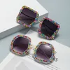 Lunettes de soleil nouveau gâteau œil de chat, à la mode et personnalisées, polyvalentes, lunettes à particules de bonbons, bal de fête