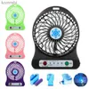 Elektriska fläktar Portabla laddningsbara Mini Fan Air Cooler Mini Desk Fan USB -kylning av laddningsbara handhållna fläktar Blackl240122