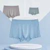 Underpants Breathable Men's Underwear Comfortable And Simple Pure Color Bamboo Fiber Boxer Shorts3PCS