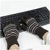 Podgrzewnik stopy rąk podgrzewacze w domu Rękawiczki ogrzewania USB Zimowe biuro pracownik wewnętrzny Half Finger Knitting rękawica Keep Warm Men Men Student Dhngk