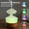 Luftbefeuchter Regenwolke Luftbefeuchter Pilzdiffusor 7 Farben LED-Leuchten Timing Ätherische Öle Diffusor Regentropfen Luftbefeuchter Zuhause Geschenk YQ240122