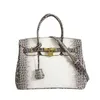 Aabirdkin Designer Totes Bag冬のワニパターンバッグレザー高容量ハンドバッグLitchiパターンロックバックル25cmハンドヘルドワンショルダーレディースバッグPMRO