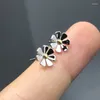 Stud Oorbellen Hoge kwaliteit Kleurscheiding Daisy Oorstekers voor vrouwen Luxe fijne sieraden