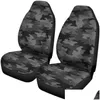 Cubiertas de asiento de automóvil Ers 2 piezas Conjunto de camuflaje Protectores aptos para asientos de cubo SUV Accesorio Aceptar personalización Entrega de entrega Automóviles M Dh5Jv