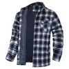 Autumn And Winter Men's Checkered Jacket New Long Sleeved Lapel Digital Checkered Cotton Loose Jacket