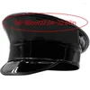 Berets PatentLeather Captain für Erwachsene Nachtclub Hut Glitter Party Frauen Männer Tanz Bachelorette Dropship