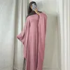 Vêtements ethniques Papillon Abaya Haute Qualité Nida Femmes Plus Taille Ramadan Eid Manches Longues Robe Modeste Musulman Islamique Kaftan Robes