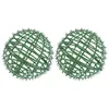 Decorative Flowers 2Pcs Artificial Plant Topiary Ball Cage Plastic Faux Grass Frame