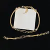 Bracelet chaîne en or 18 carats, collier d'amant de styliste, Bracelet à breloques avec lettres pour femmes, ensembles de bijoux