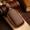 Smart Car Key Case Cover Fob Crazy Horse Leather Keyring Accessories for Honda 3 Button Accord CRV Odyssey Fit Holder Shell