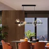 حديثة طويلة LED سقف الثريا الأسود لطاولة المطبخ غرفة المعيشة غرفة المعيش