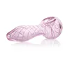 Pipe à main en verre épais Pyrex à rayures roses, 3.9 pouces, superbe Mini Tubes à fumer, accessoires pour le tabac YD4452